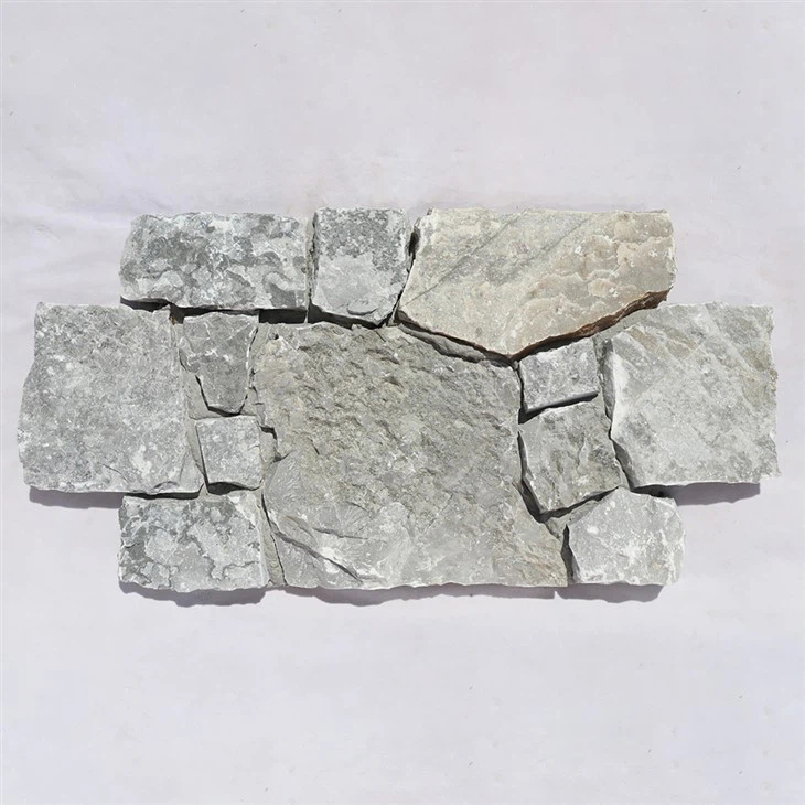 Rivestimento in pietra calcarea naturale a forma di puzzle, colore grigio JRDC-101